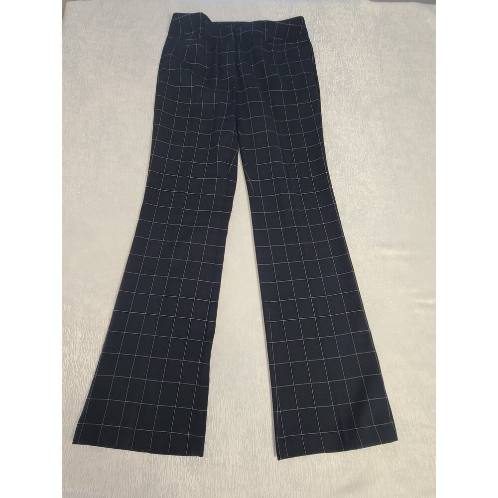 New York & Company women's trousers Navy white & blue plaid Size 2 Dark Academia - Picture 4 of 10